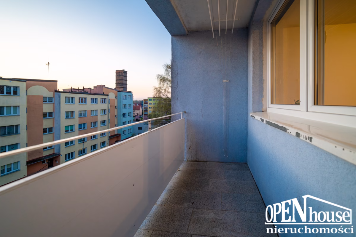 Widok na balkon z salonu, mieszkanie do wynajęcia Białogard